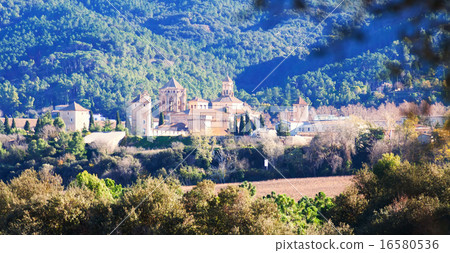 图库照片: view of poblet monastery