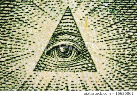 图库照片: eye of providence us 1 bill. macro