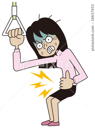 图库插图: 胃痛的女人
