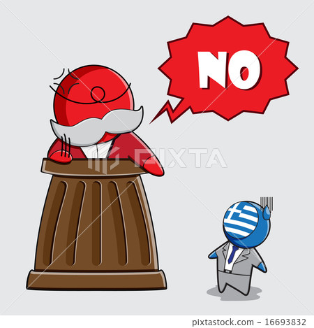 插图素材: negative feedback to greece. vector illustration