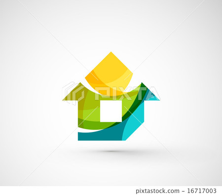 geometric company logo home house building 首页 插图 姿势/表情