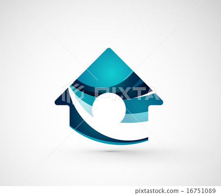 插图素材 abstract geometric company logo home house building