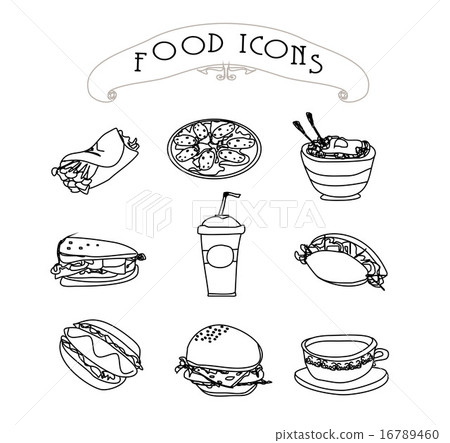 插图素材: fast food set