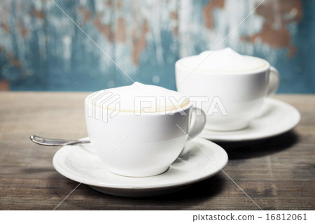 图库照片: two cups of coffee on the table