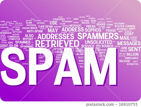 插图素材: spam word cloud illustration. graphic tag collection