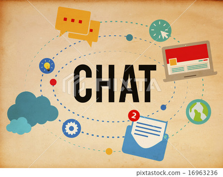 插图素材: chat chatting online messaging technology concept