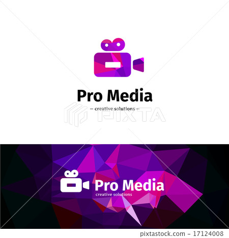 插图素材: vector low poly camera logo.