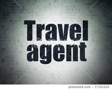 插图素材: travel concept: travel agent on digital paper back