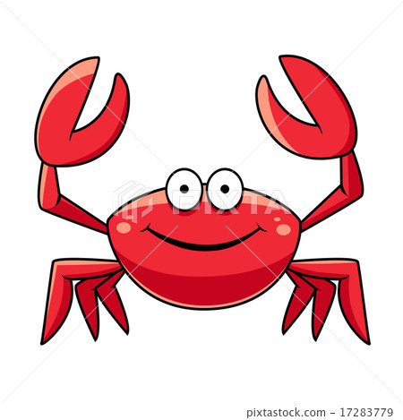 图库插图 happy red marine crab with big claws