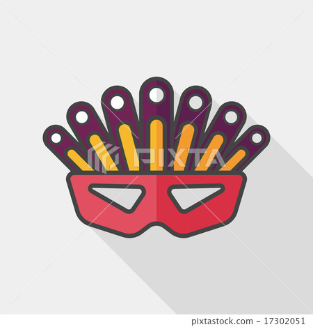 插图素材: party mask flat icon with long shadow,eps10