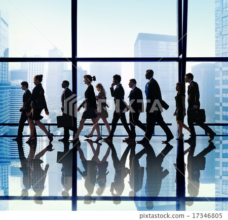 图库照片: business people corporate travel walking office