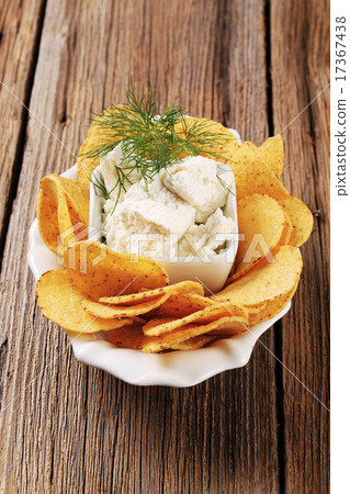 图库照片: corn chips and fresh cheese