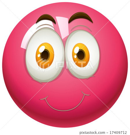 happy face on pink ball