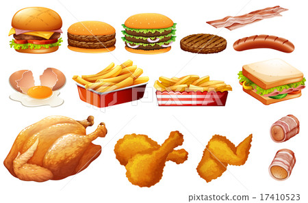 插图素材: fastfood in various types