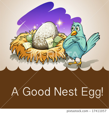 插图素材: egg in a nest with money