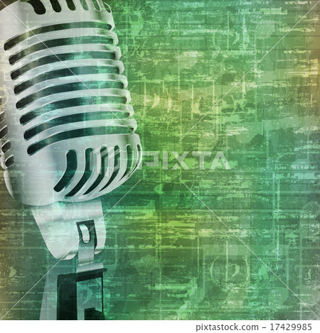 Abstract Grunge Background With Retro Microphone Pixta