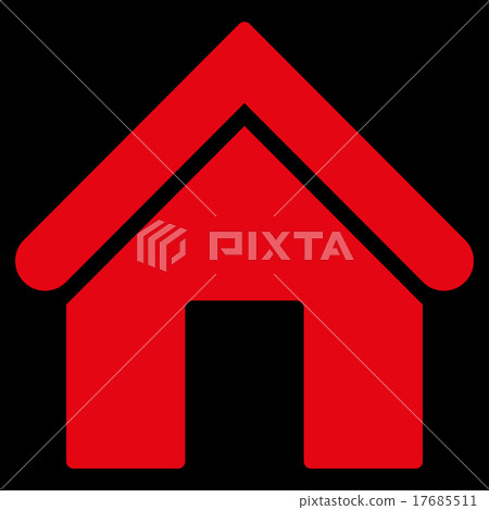 插图素材: home flat red color icon