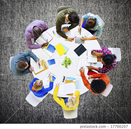 图库照片: group of diverse people working in a team concept