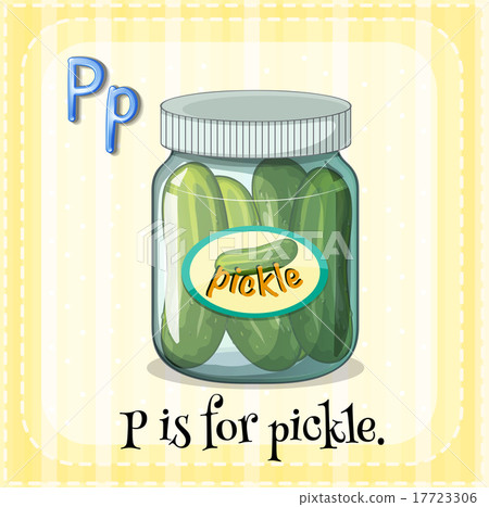插图素材: flashcard letter p is for pickle