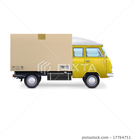 插图素材: delivery van isolated on white