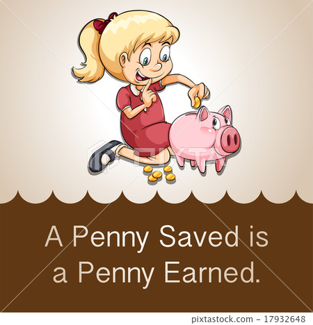 插图素材: penny saved is a penny earned