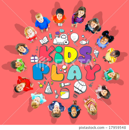 图库照片: kids play imagination hobbies leisure games concept