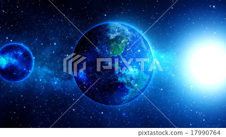 图库插图: planet earth with asteroid in universe or space