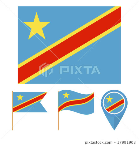 图库插图: congo kinshasa, country flag