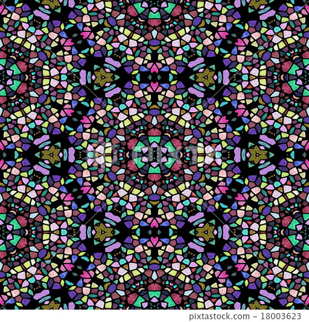 Glass Mosaic Kaleidoscopic Seamless Hires Texture Stock Illustration