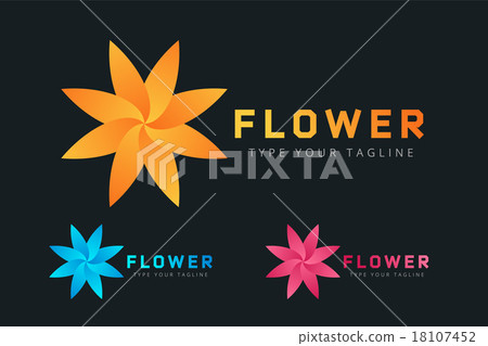 插图素材: abstract flower vector icon logo