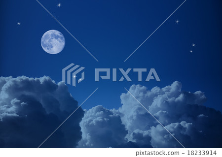 图库照片: fantastic view of night sky, stars and the moon