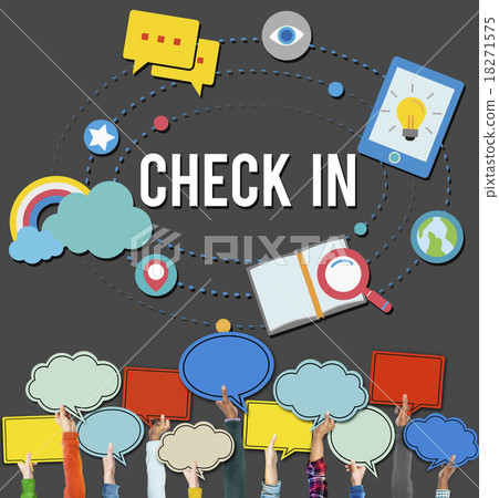 图库照片 check in location navigation position place concept