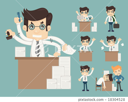 图库插图: set of office worker