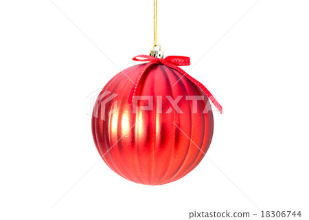 图库照片: christmas red ball with bow