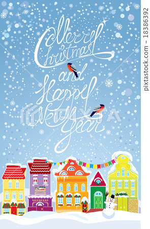插图素材: christmas and new year holidays card
