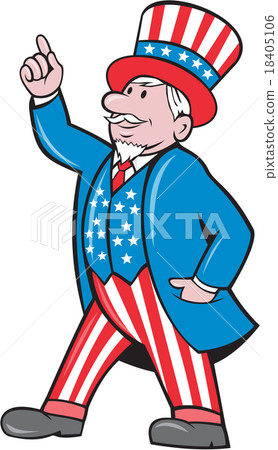 图库插图: uncle sam american pointing up cartoon