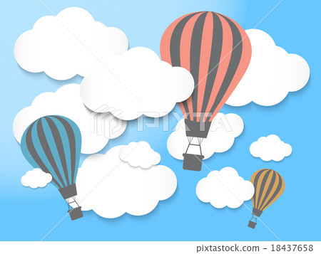 插图素材: hot air balloon in the blue sky 查看全部