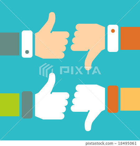 插图素材: thumb up and thumb down vector signs