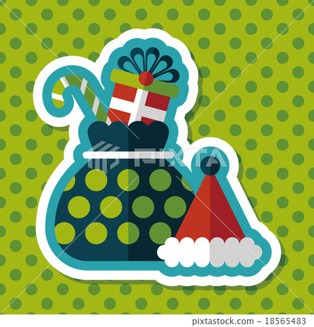 插图素材: christmas gift flat icon with long shadow, eps10 查看