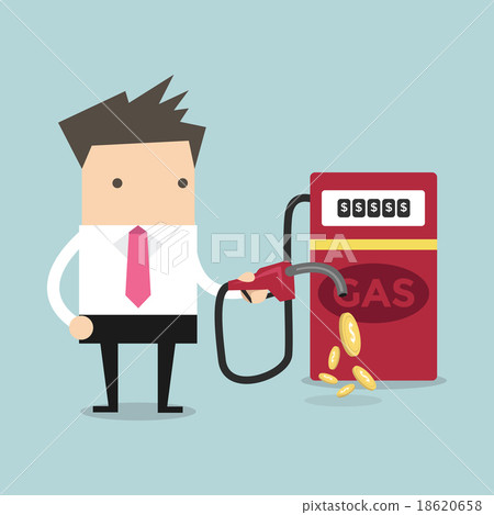 图库插图: businessman and gas station