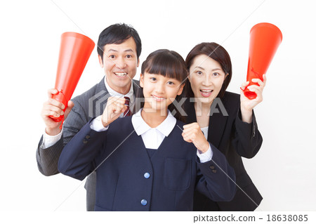 图库照片 支持女性初中生的父母
