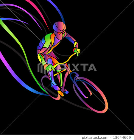 Professional Cyclist Involved In A Bike Race Stock Illustration