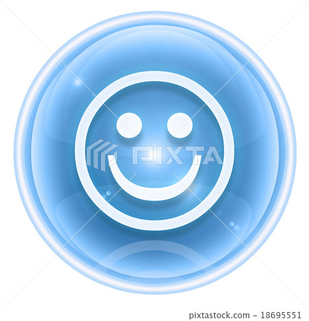插图素材: smiley icon ice, isolated on white background.
