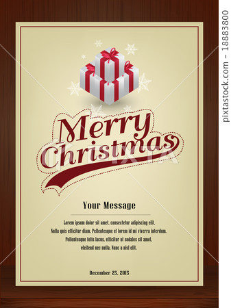 merry christmas greeting cards in vintage style-插图素材