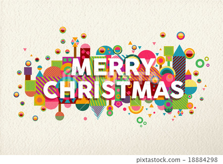merry christmas colorful fun geometry environment-图库插图