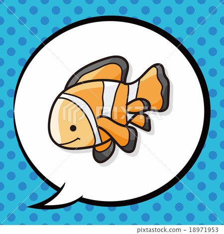 插图素材 sea animal fish doodle speech bubble