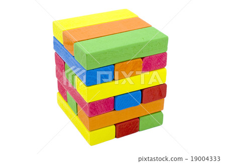 照片素材(图片): multicolor wooden toy blocks, isolated image