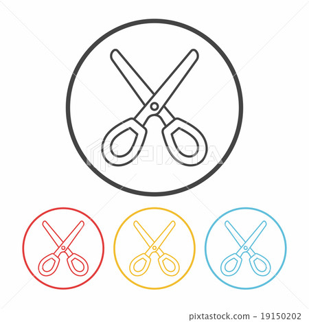 插图素材: scissors line icon