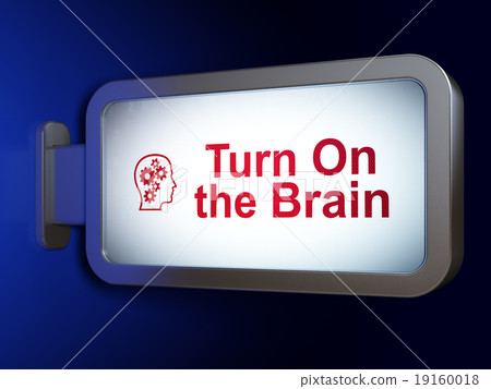 插图素材: education concept: turn on the brain and head with