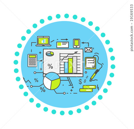 图库插图: data analysis icon flat design